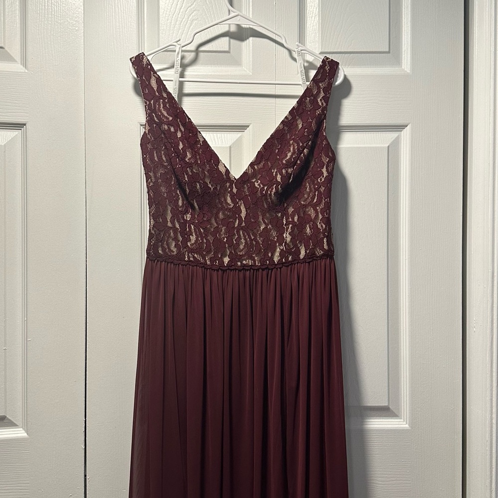 Wine Davids Bridal Bridesmaid Dress